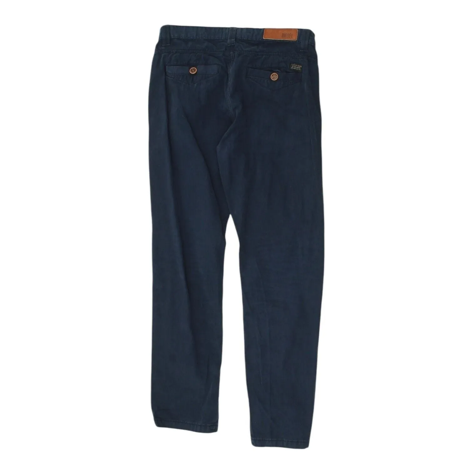 Diesel Mens Chino Trousers | Vintage Navy Classic Slim Designer Slacks Pants
