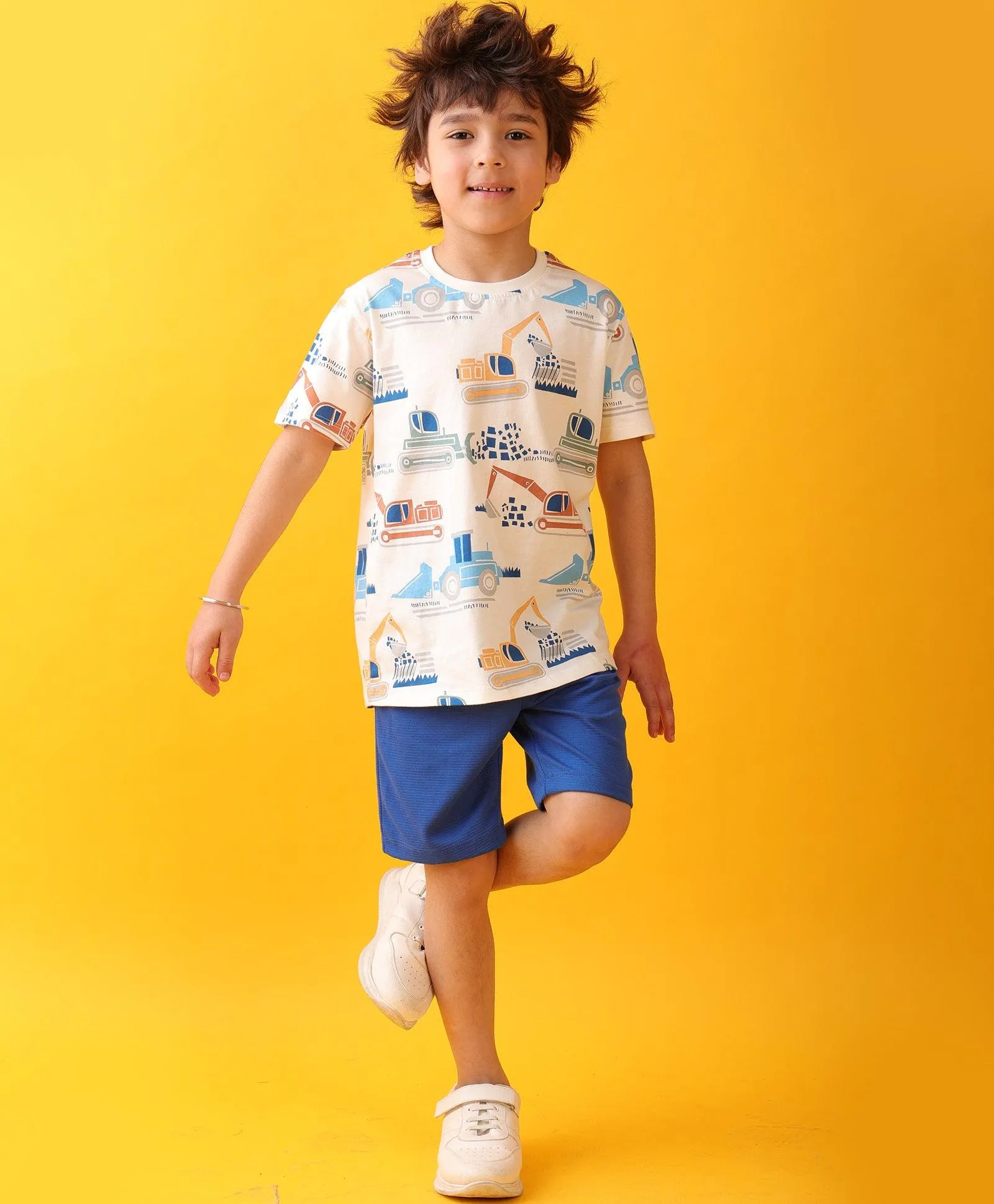 DIGGER ROYAL SUMMER SHORTS SET - WHITE/ROYAL