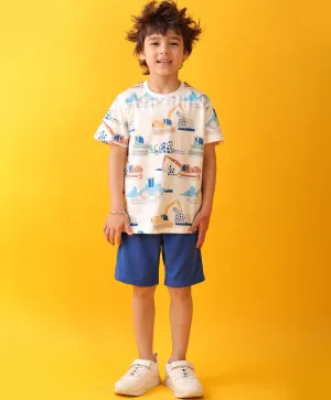 DIGGER ROYAL SUMMER SHORTS SET - WHITE/ROYAL
