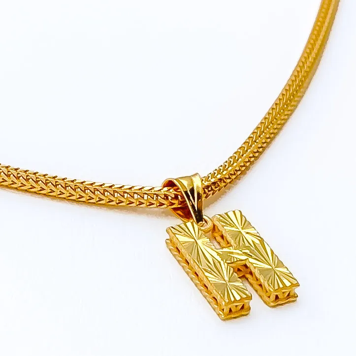 Dressy Shimmering 22k Gold Letter Pendant