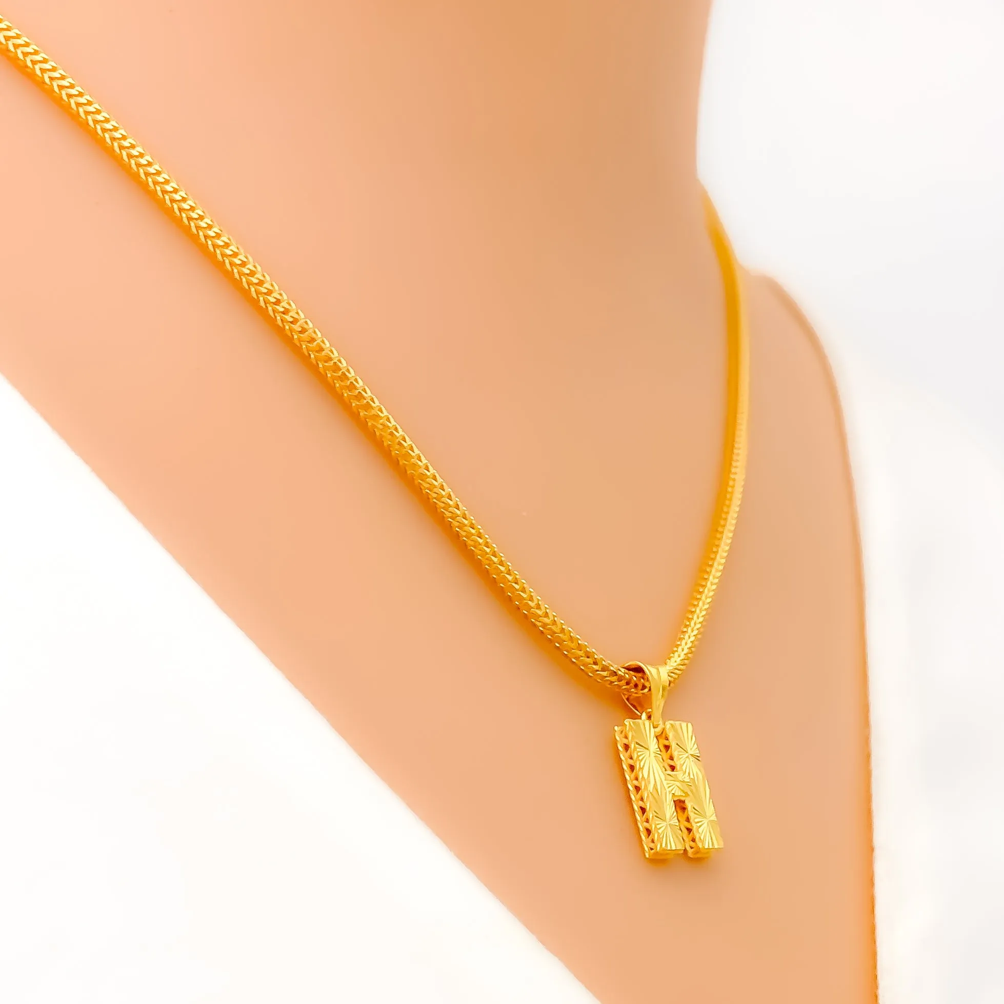 Dressy Shimmering 22k Gold Letter Pendant
