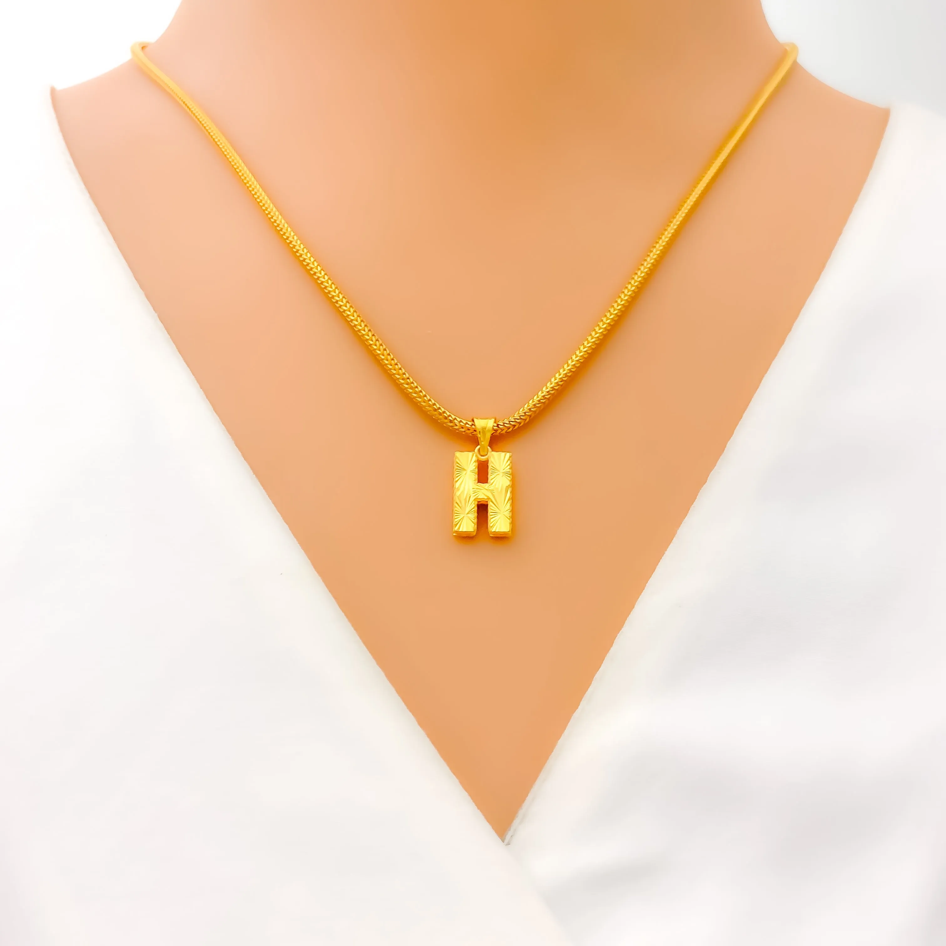 Dressy Shimmering 22k Gold Letter Pendant