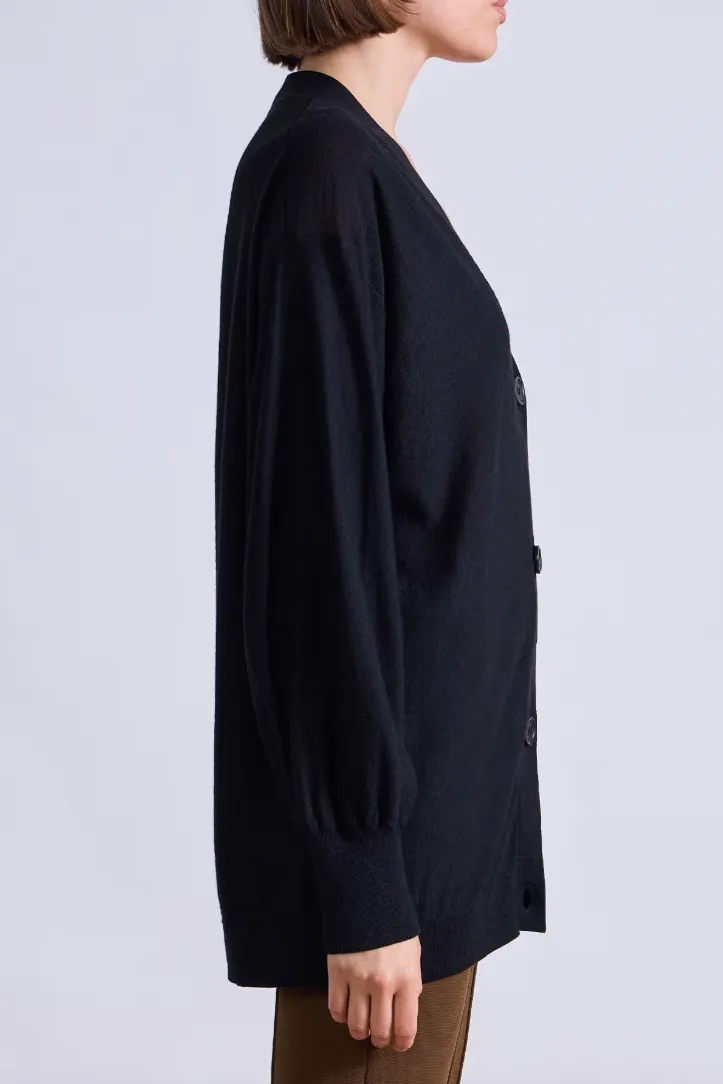 Drippy Tissue Cardigan, Black