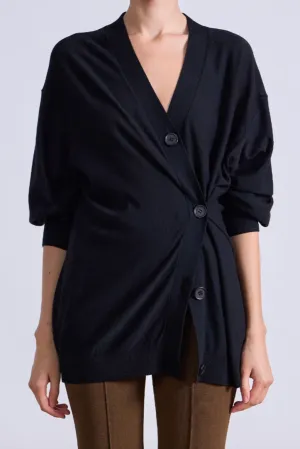 Drippy Tissue Cardigan, Black