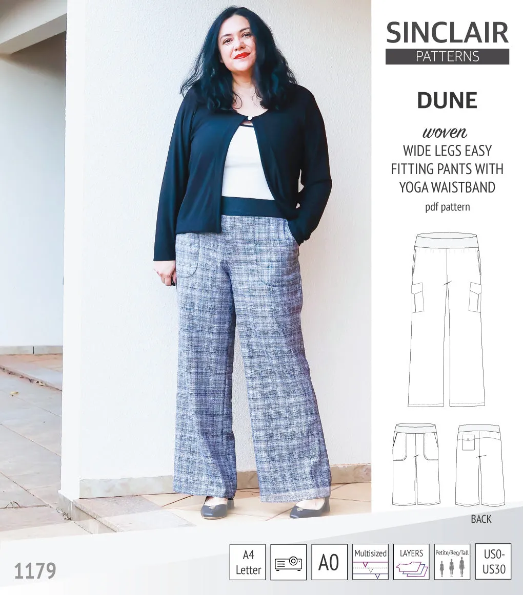 Dune wide leg woven pants with yoga waistband (PDF)