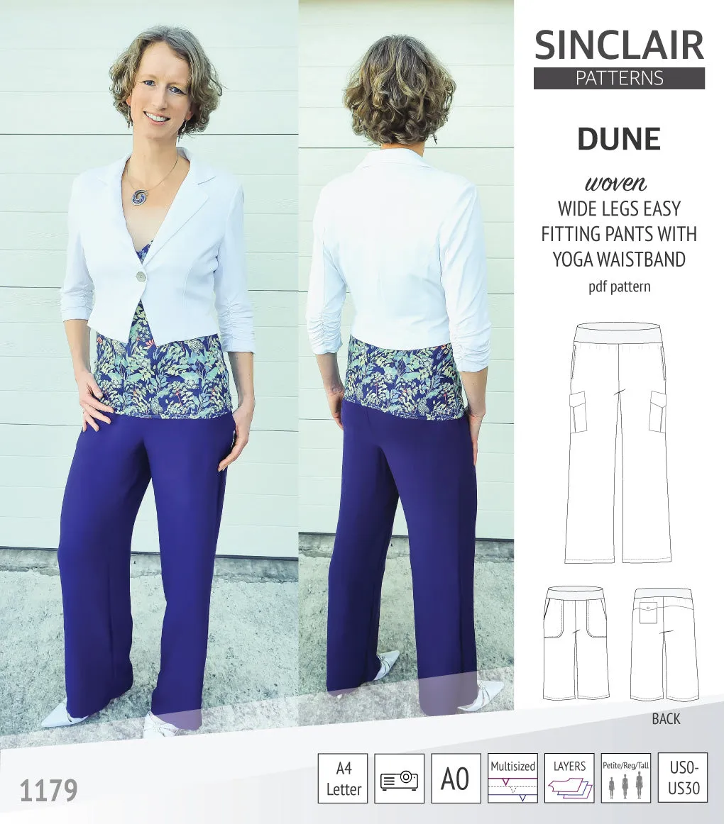 Dune wide leg woven pants with yoga waistband (PDF)