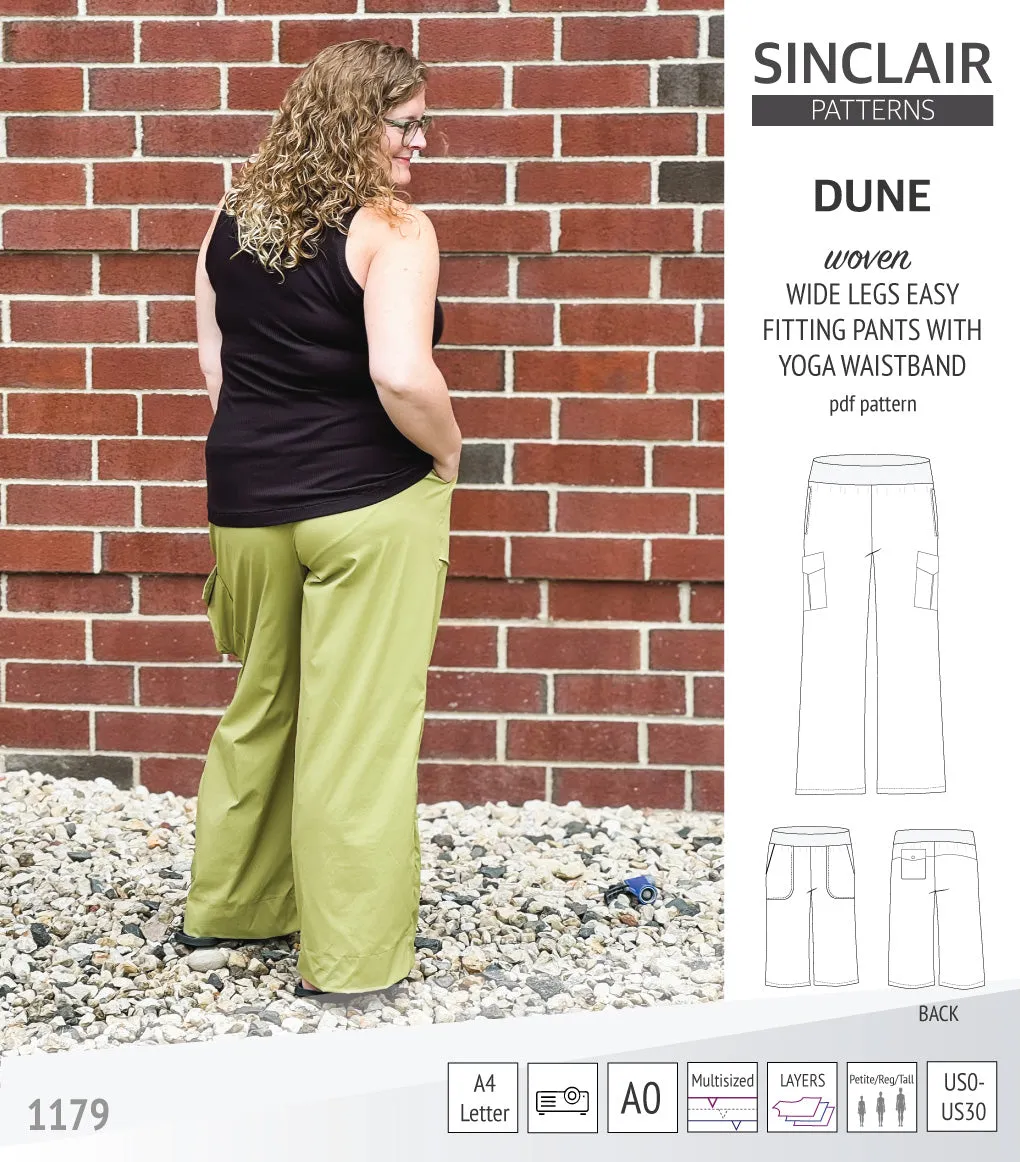 Dune wide leg woven pants with yoga waistband (PDF)