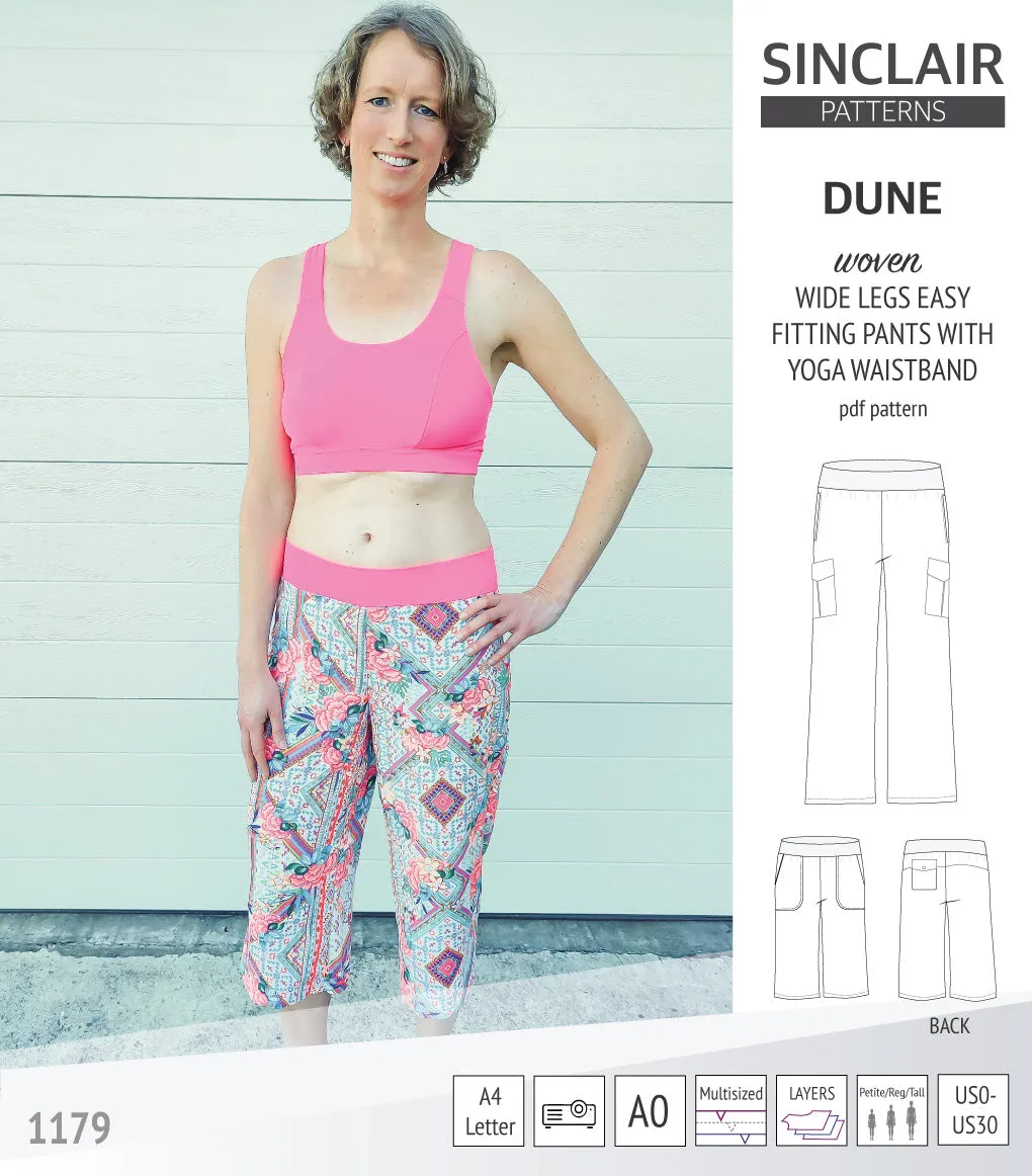 Dune wide leg woven pants with yoga waistband (PDF)