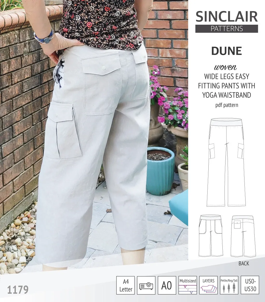 Dune wide leg woven pants with yoga waistband (PDF)