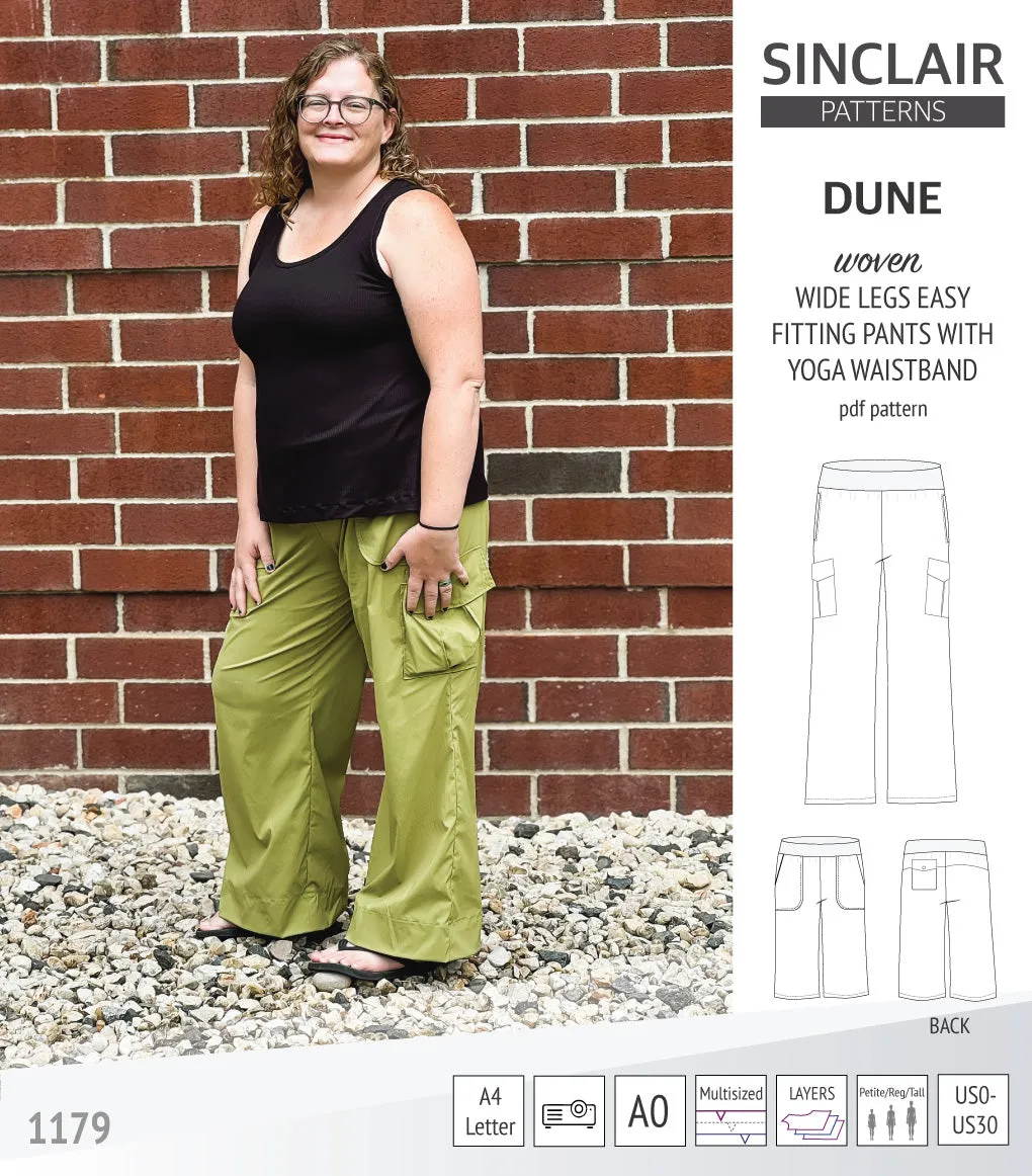 Dune wide leg woven pants with yoga waistband (PDF)