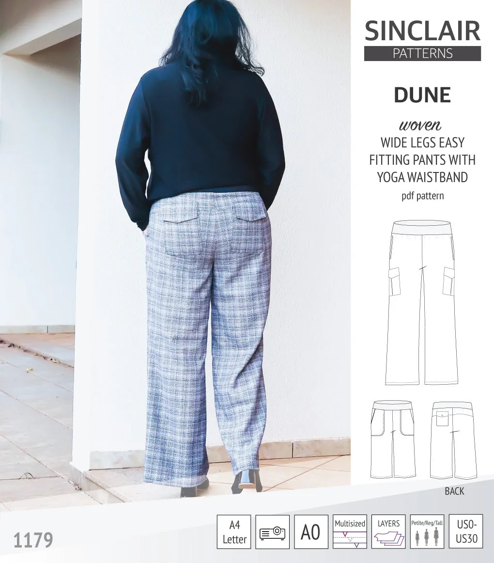 Dune wide leg woven pants with yoga waistband (PDF)