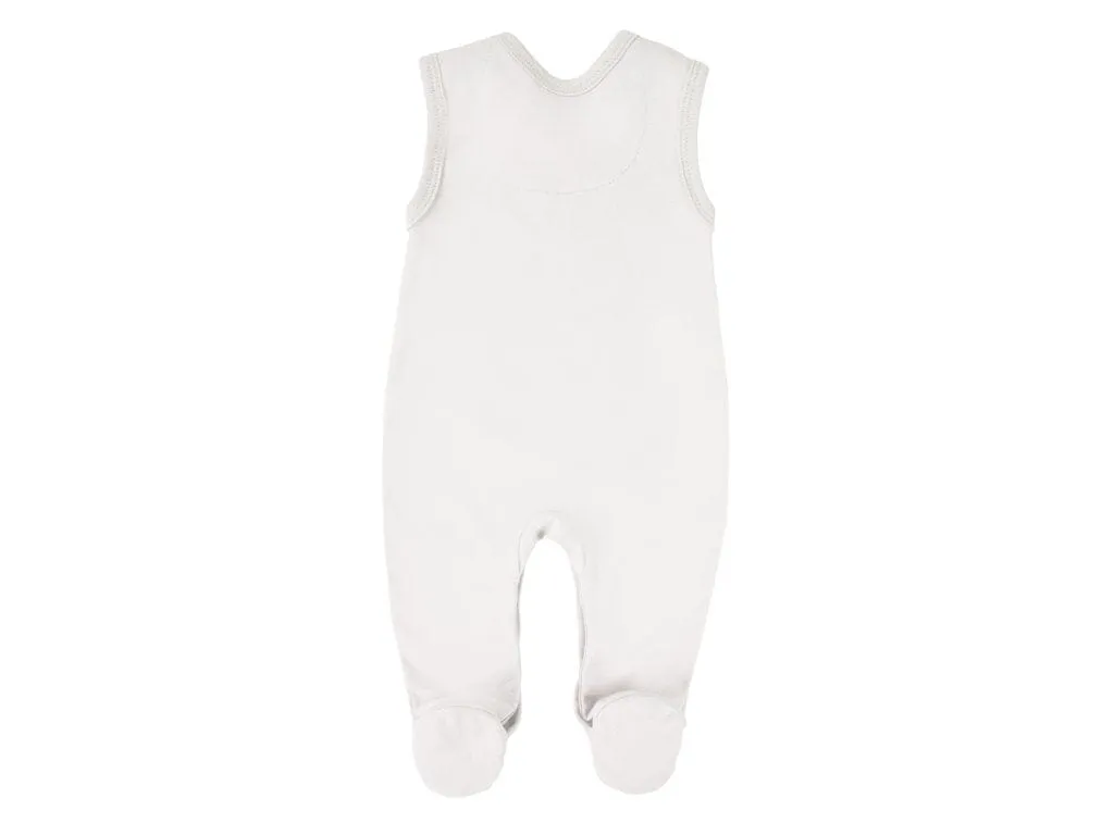 Early Baby Top & Puppy Footed Dungarees Set - Cream