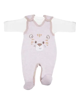Early Baby Top & Tiger Footed Dungarees Set - Ecru
