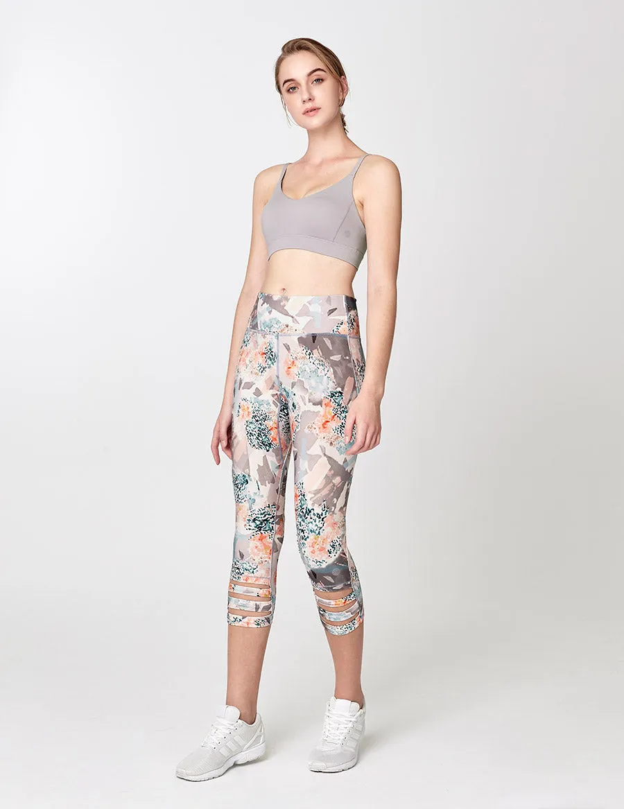 easyoga LESPIRO Loop In Cropped Tights - F88 Fallen Petals