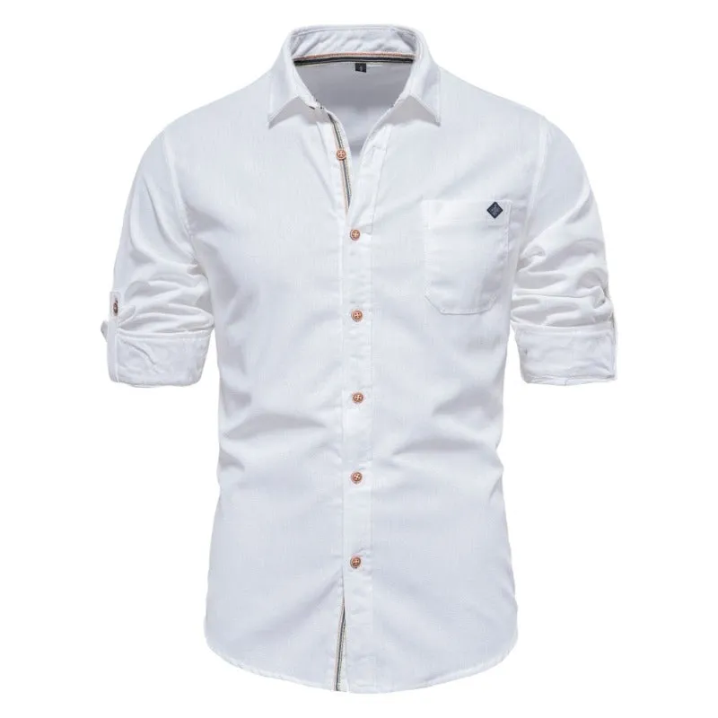 Elegant Slim Fit Men's Single-Button Shirt