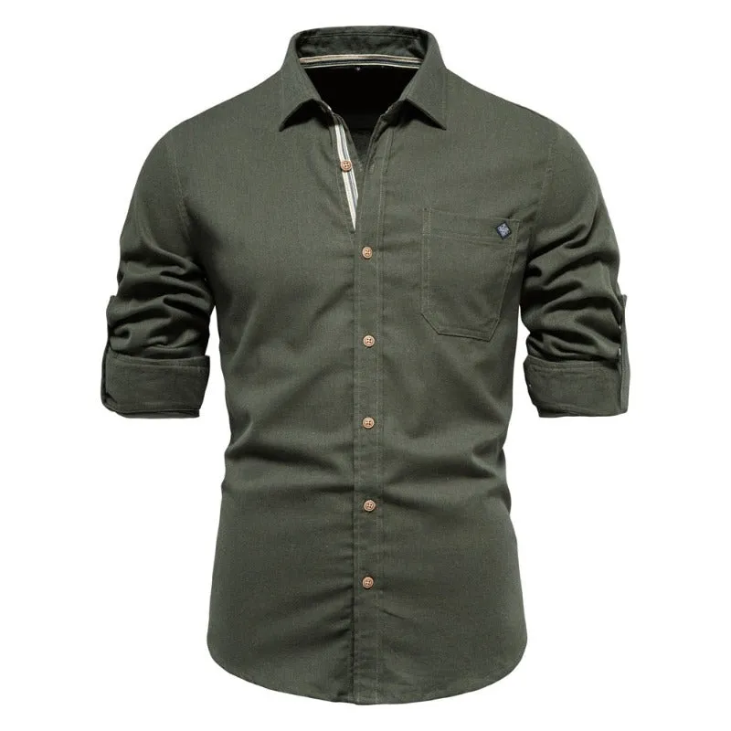 Elegant Slim Fit Men's Single-Button Shirt