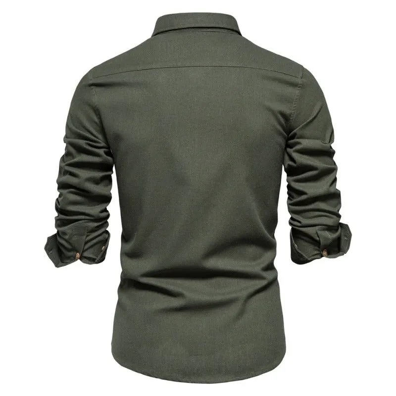 Elegant Slim Fit Men's Single-Button Shirt