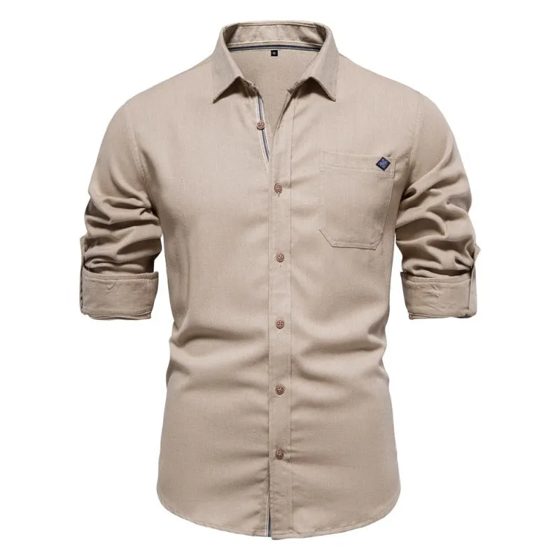 Elegant Slim Fit Men's Single-Button Shirt