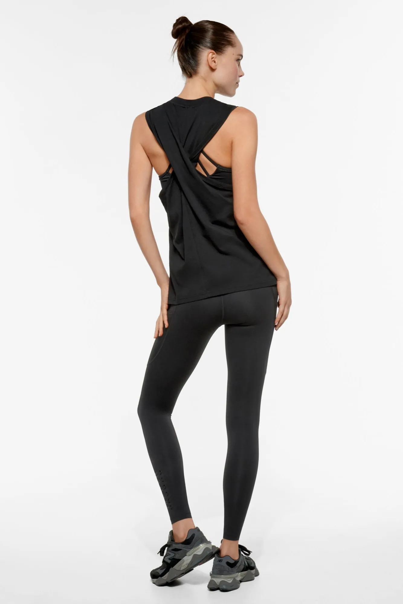 ELEMENT TWIST-BACK PIMA TANK BLACK