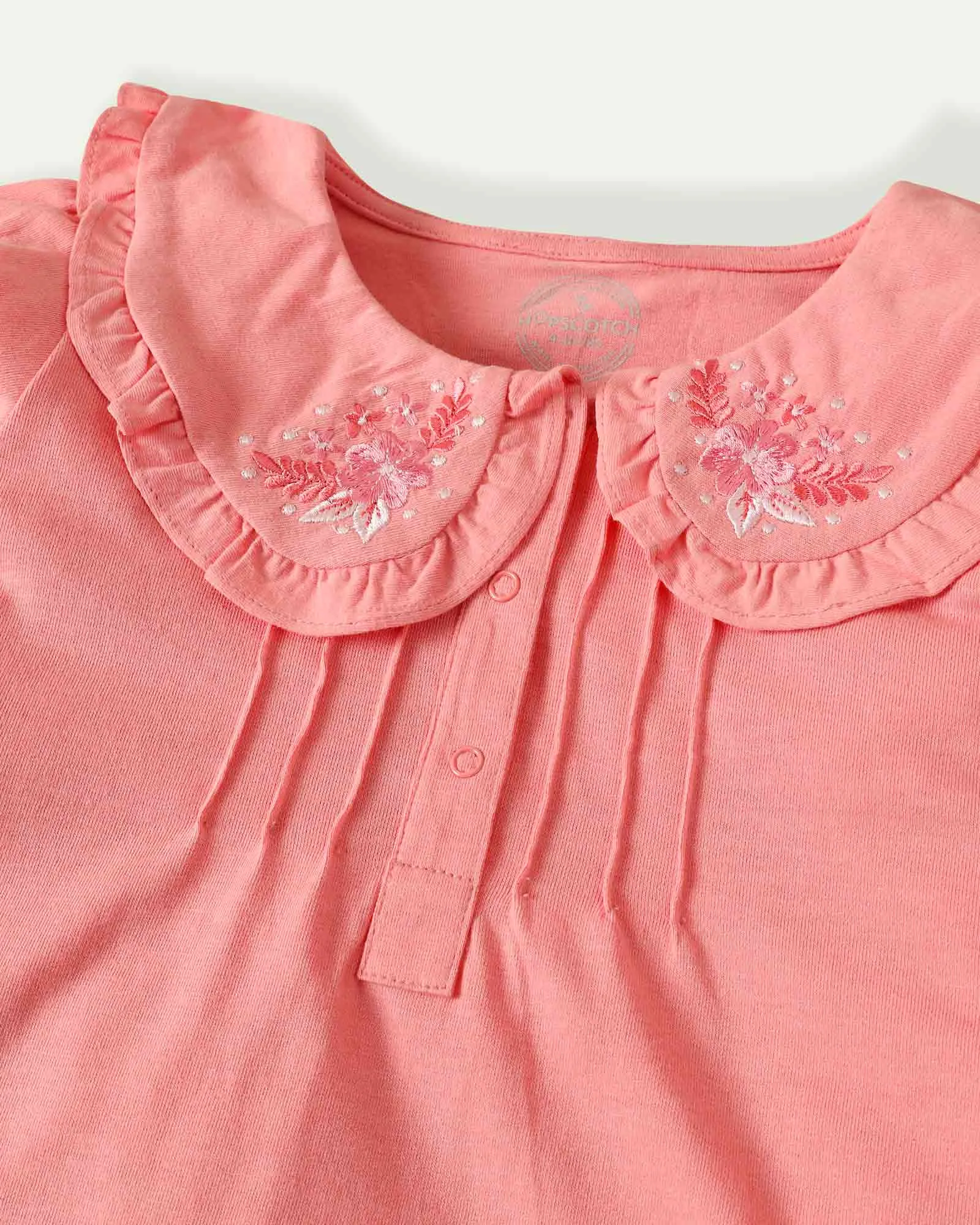 Embroidered Collared Top