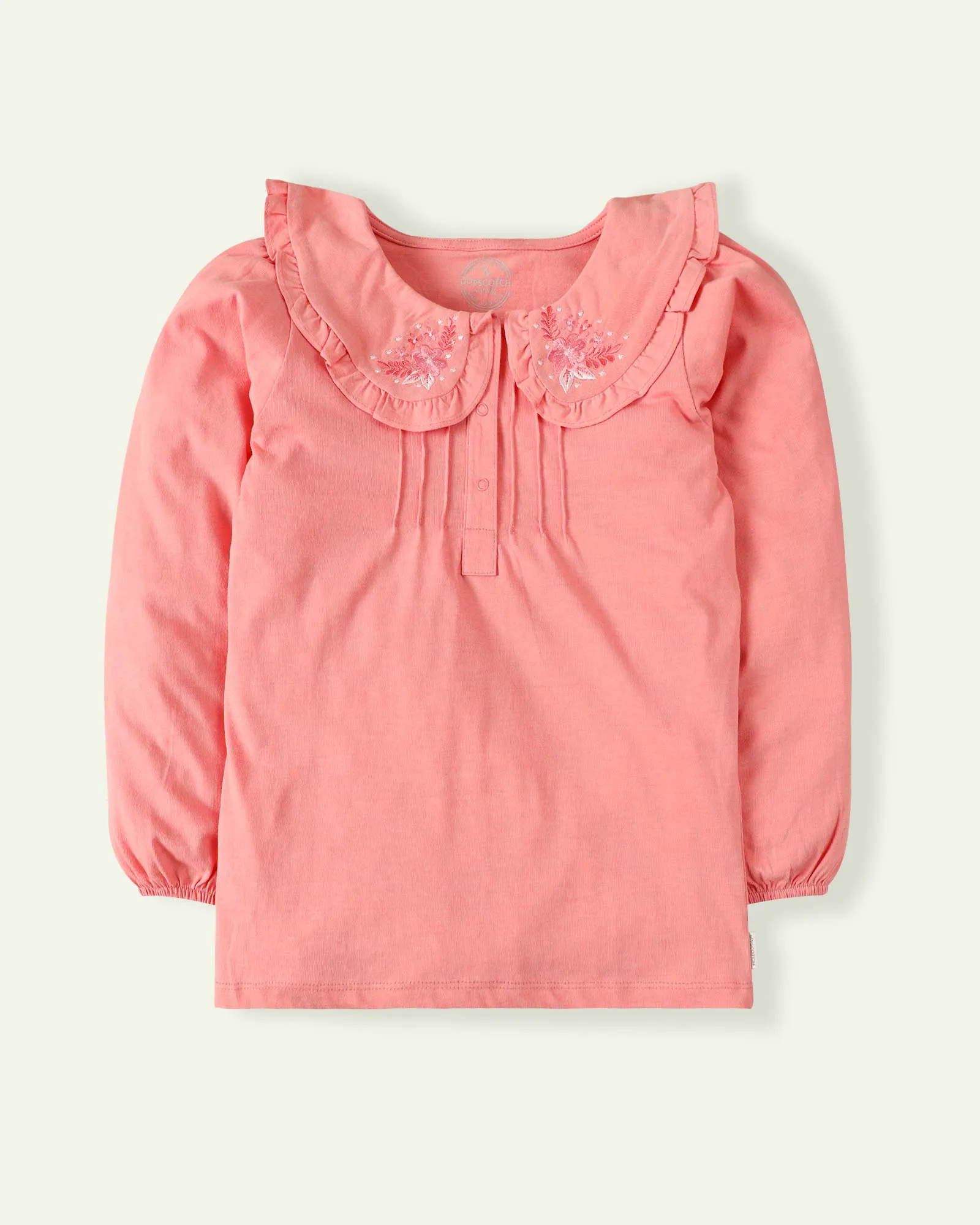 Embroidered Collared Top