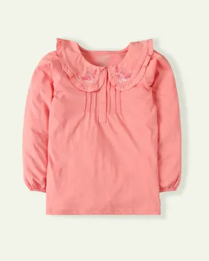 Embroidered Collared Top