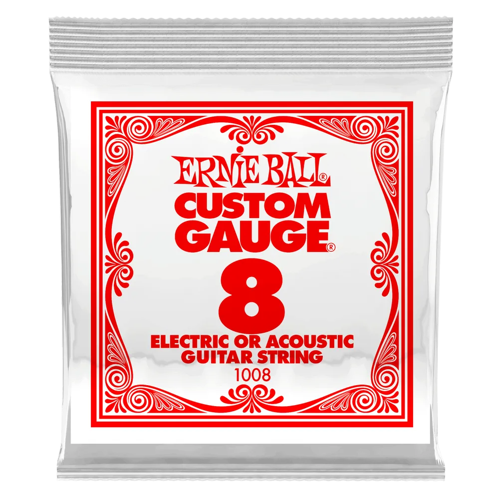 ERNIE BALL .008 SINGLE PLAIN STEEL ELECTRIC OR ACOUSTIC GUITAR STRING