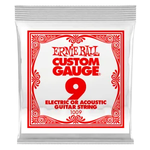ERNIE BALL .009 SINGLE PLAIN STEEL ELECTRIC OR ACOUSTIC GUITAR STRING