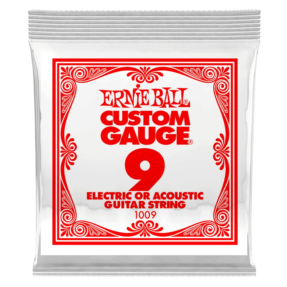 ERNIE BALL .009 SINGLE PLAIN STEEL ELECTRIC OR ACOUSTIC GUITAR STRING