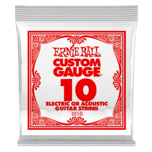 ERNIE BALL .010 SINGLE PLAIN STEEL ELECTRIC OR ACOUSTIC GUITAR STRING