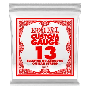 ERNIE BALL .013 SINGLE PLAIN STEEL ELECTRIC OR ACOUSTIC GUITAR STRING