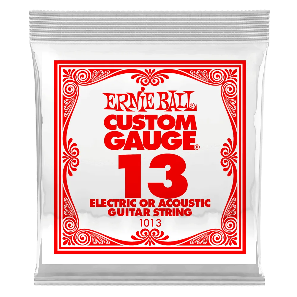 ERNIE BALL .013 SINGLE PLAIN STEEL ELECTRIC OR ACOUSTIC GUITAR STRING