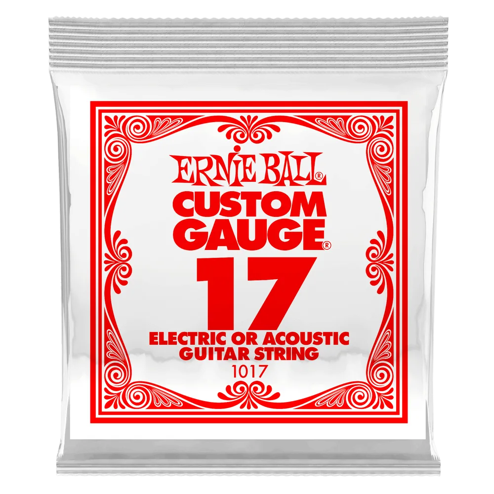 ERNIE BALL .017 SINGLE PLAIN STEEL ELECTRIC OR ACOUSTIC GUITAR STRING