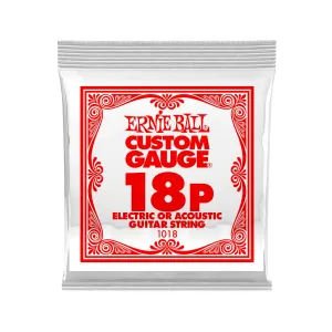 Ernie Ball .018 Plain Steel Electric or Acoustic Guitar Single String