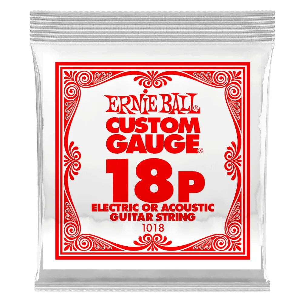 ERNIE BALL .018P SINGLE PLAIN STEEL ELECTRIC OR ACOUSTIC GUITAR STRING
