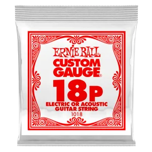 ERNIE BALL .018P SINGLE PLAIN STEEL ELECTRIC OR ACOUSTIC GUITAR STRING