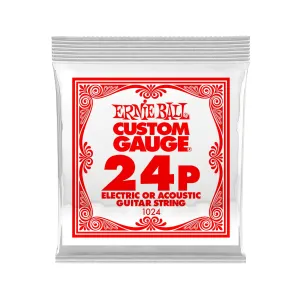 Ernie Ball .024 Plain Steel Electric or Acoustic Guitar Single String