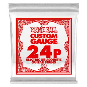 ERNIE BALL .024 SINGLE PLAIN STEEL ELECTRIC OR ACOUSTIC GUITAR STRING
