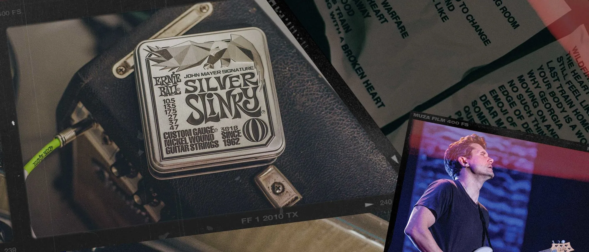 Ernie Ball John Mayer Silver Signature Slinky Electric Guitar Strings 10.5-47 (3 Pack Tin)