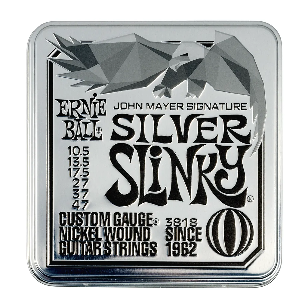 Ernie Ball John Mayer Silver Signature Slinky Electric Guitar Strings 10.5-47 (3 Pack Tin)
