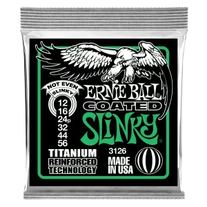 Ernie Ball Not Even Slinky Coated Titanium RPS Electric Guitar Strings 12-56 Gauge