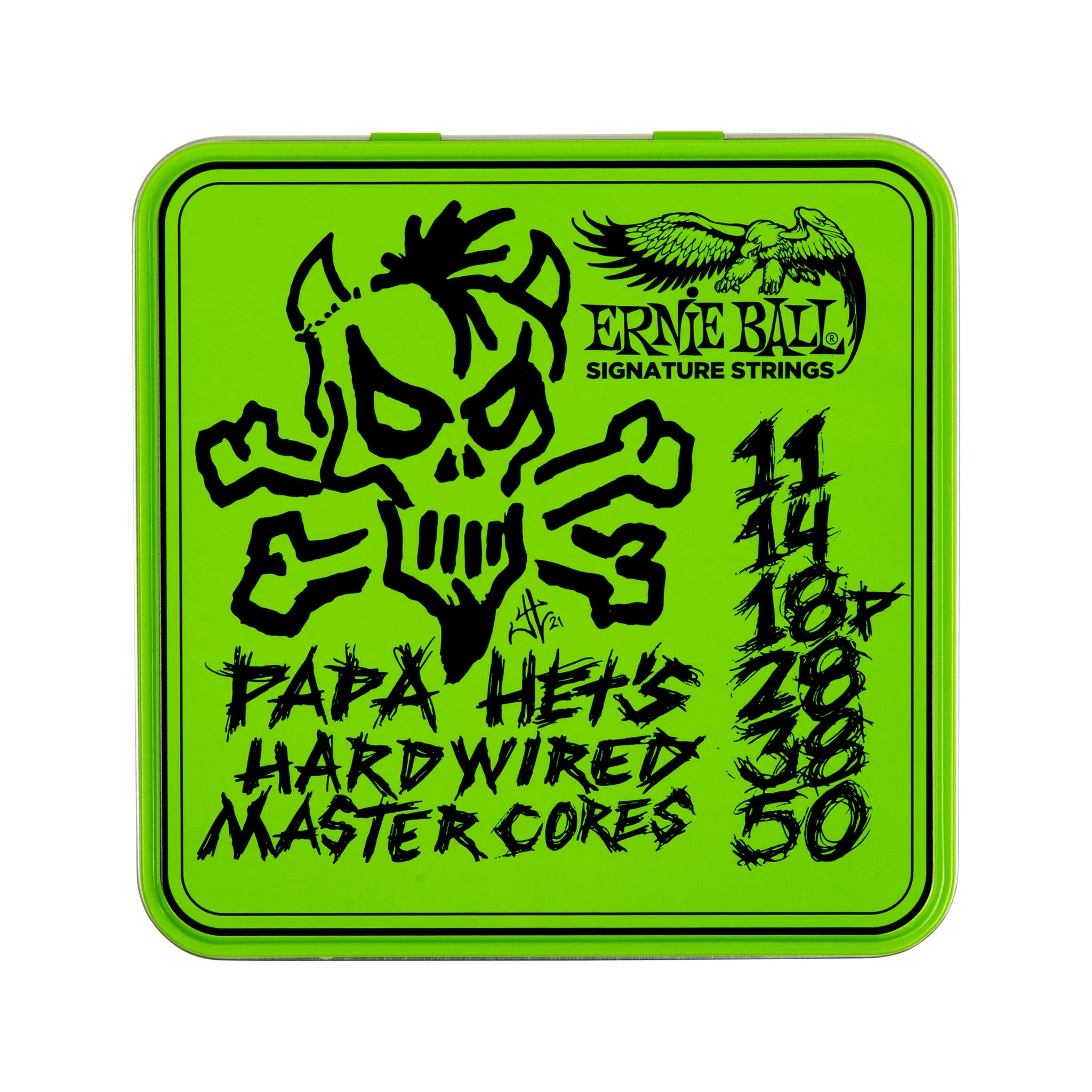 Ernie Ball P03821 Papa Hets Hardwired Master Core Signature Electric Guitar Strings, 11-50, 3-Pack