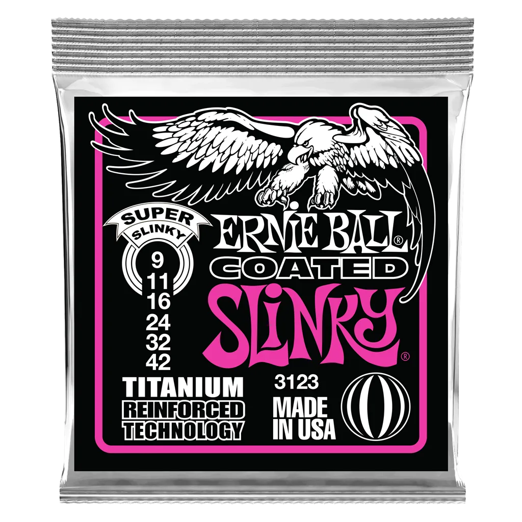Ernie Ball Super Slinky Coated Electric Guitar Strings 9-42