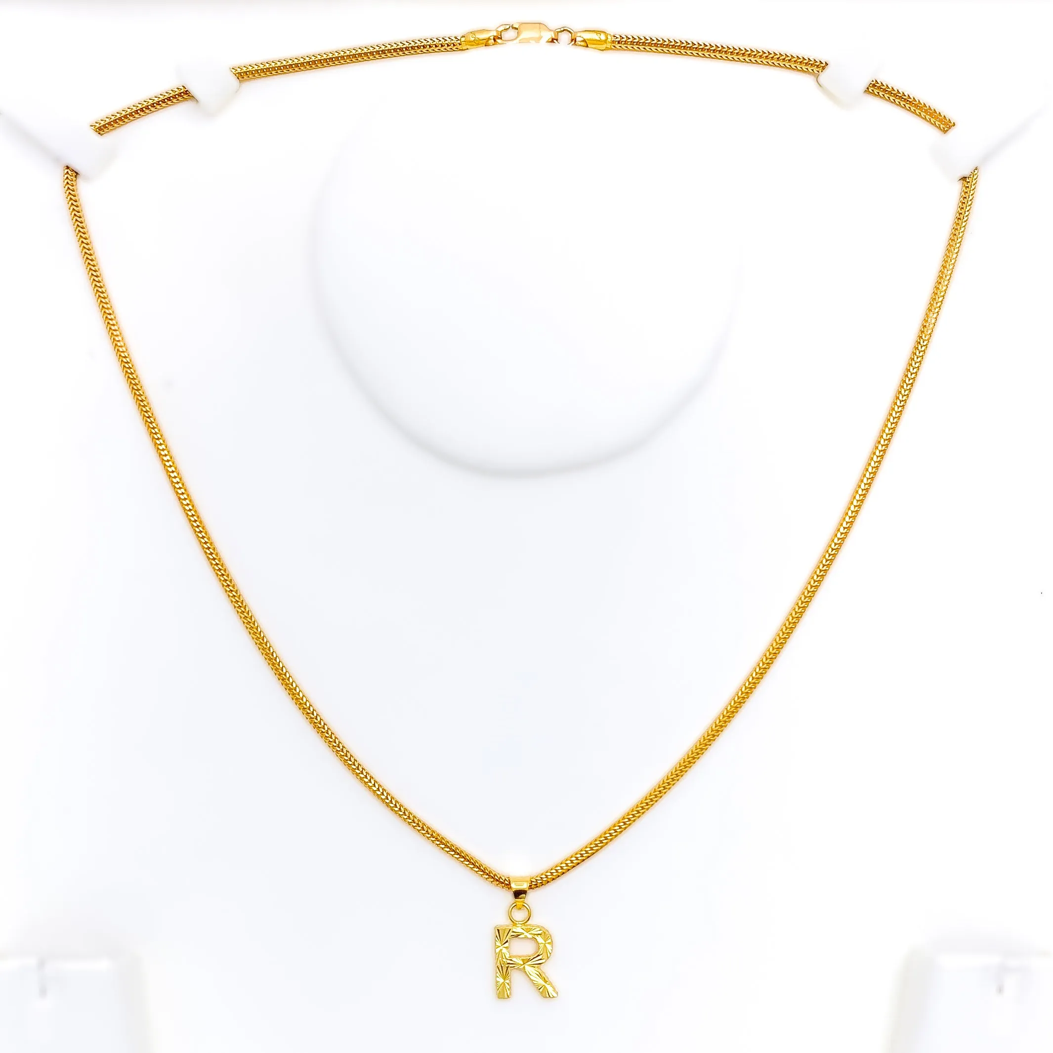 Ethereal Etched  22k Gold Letter Pendant