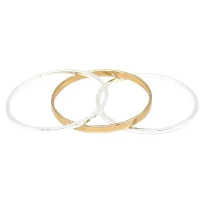 Fabienne - Plain Flat Bangle Set of 3