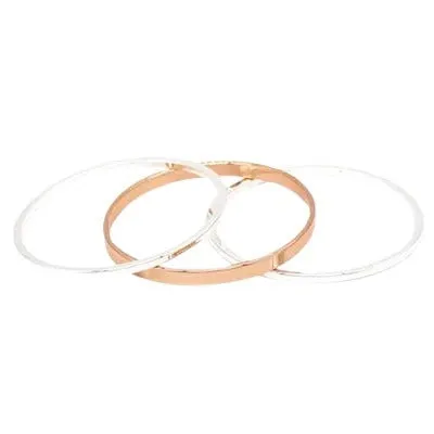 Fabienne - Plain Flat Bangle Set of 3