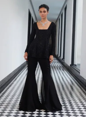 Faith black peplum kurta and sharara