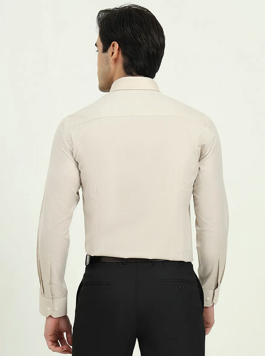 Fawn Solid Slim Fit Formal Shirt | Greenfibre