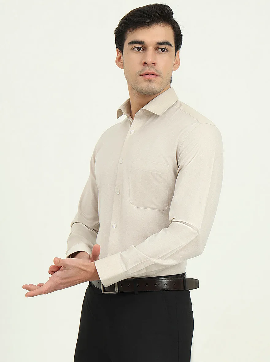 Fawn Solid Slim Fit Formal Shirt | Greenfibre
