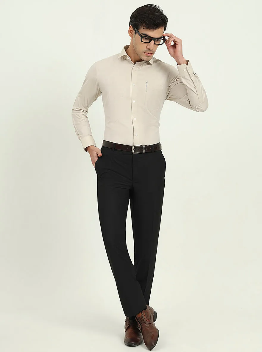 Fawn Solid Slim Fit Formal Shirt | Greenfibre